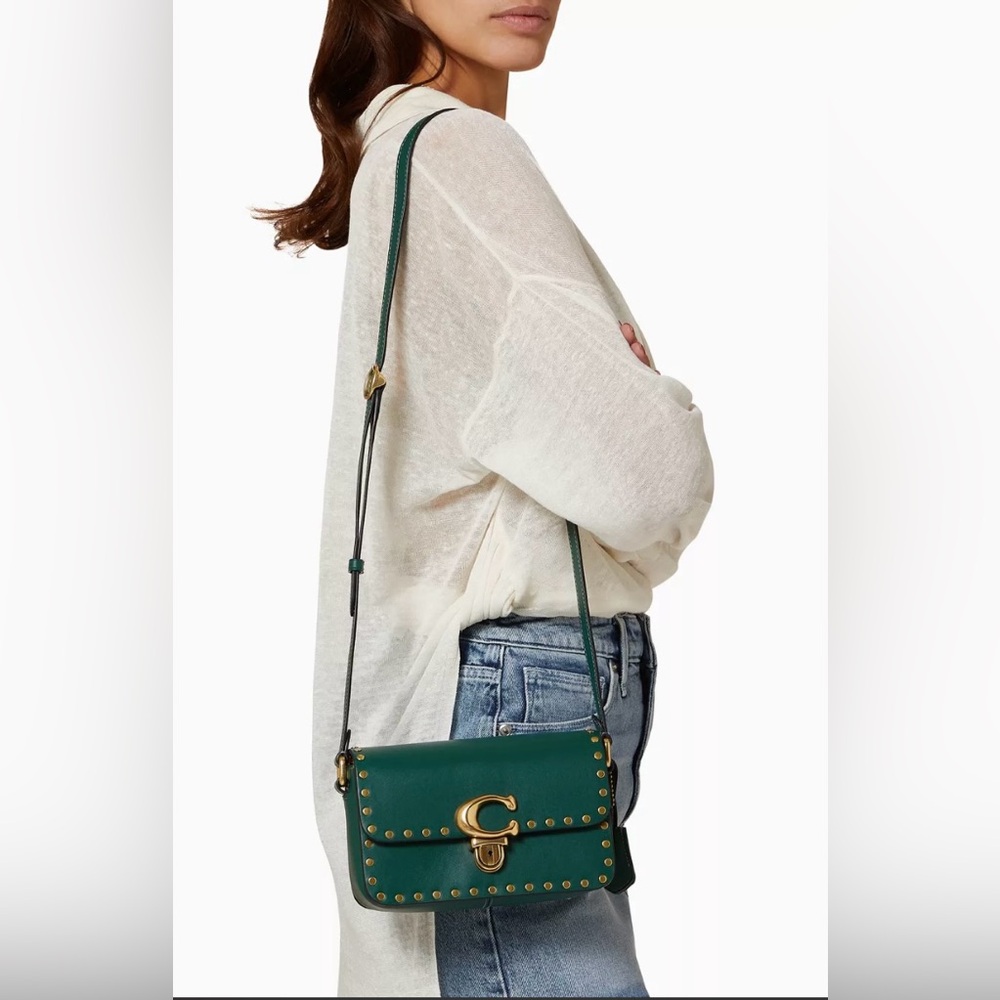 Coach Green Crossbody Bag with Gold Details